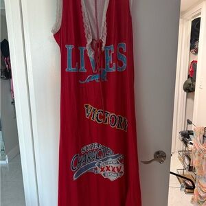 Red Graphic Sleeveless Dress